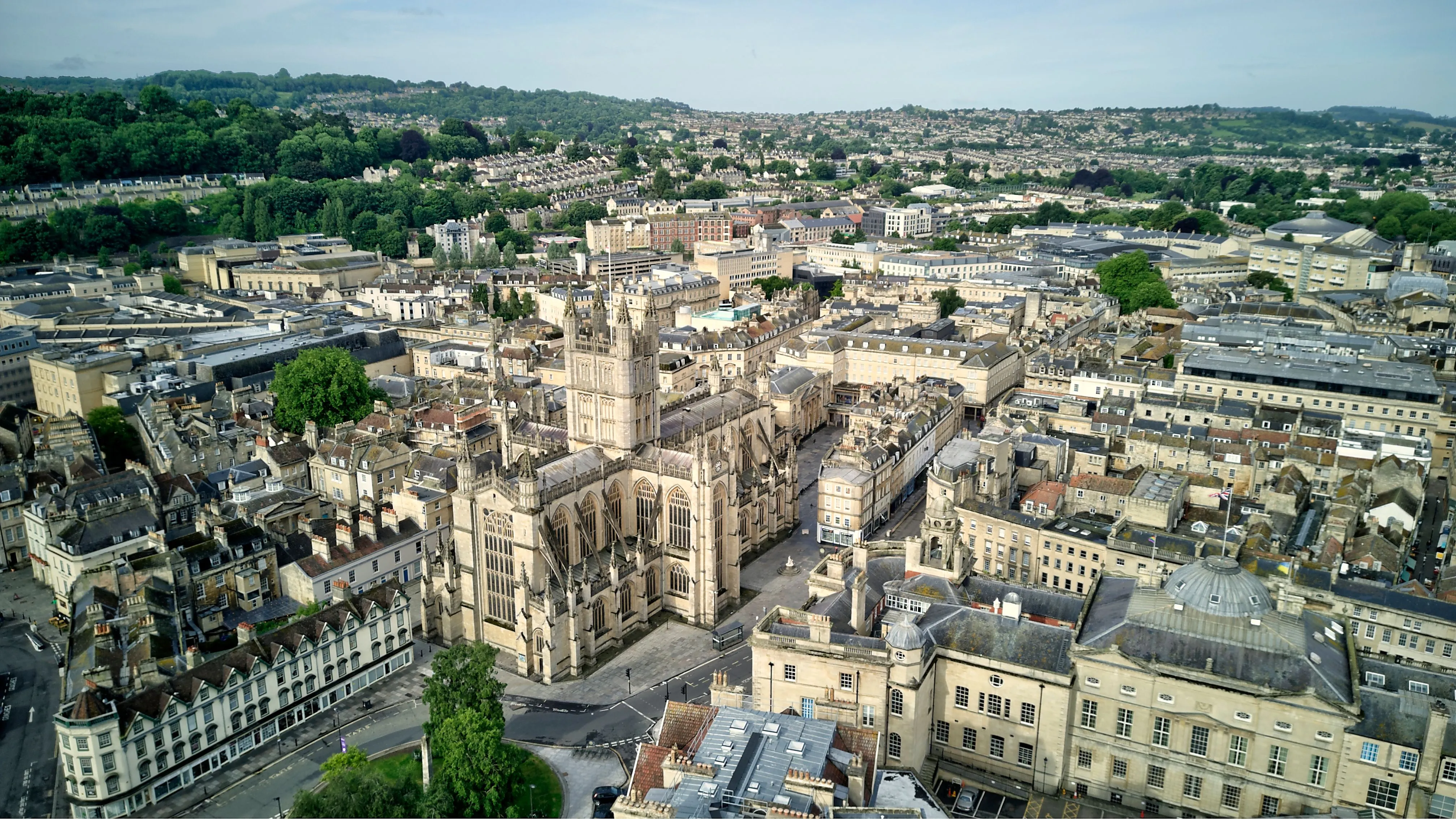 aerial drone shot of oxford