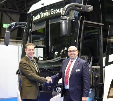 Lee Wale, Retail Sales Manager Scania UK with Peter Robinson COO of The Coach Travel Group