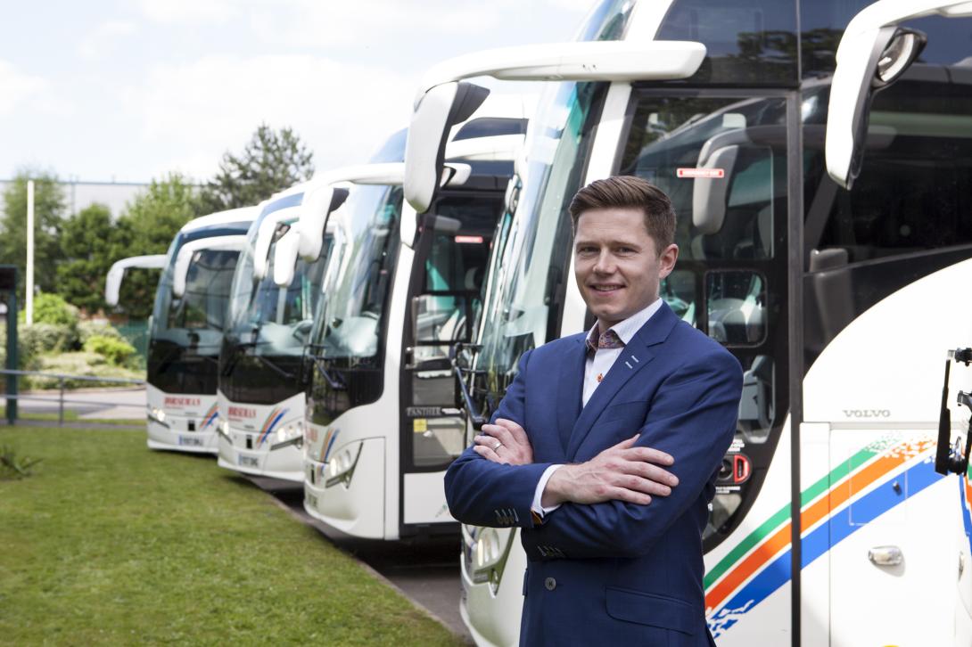 James Horseman standing in front of Horseman fleet 